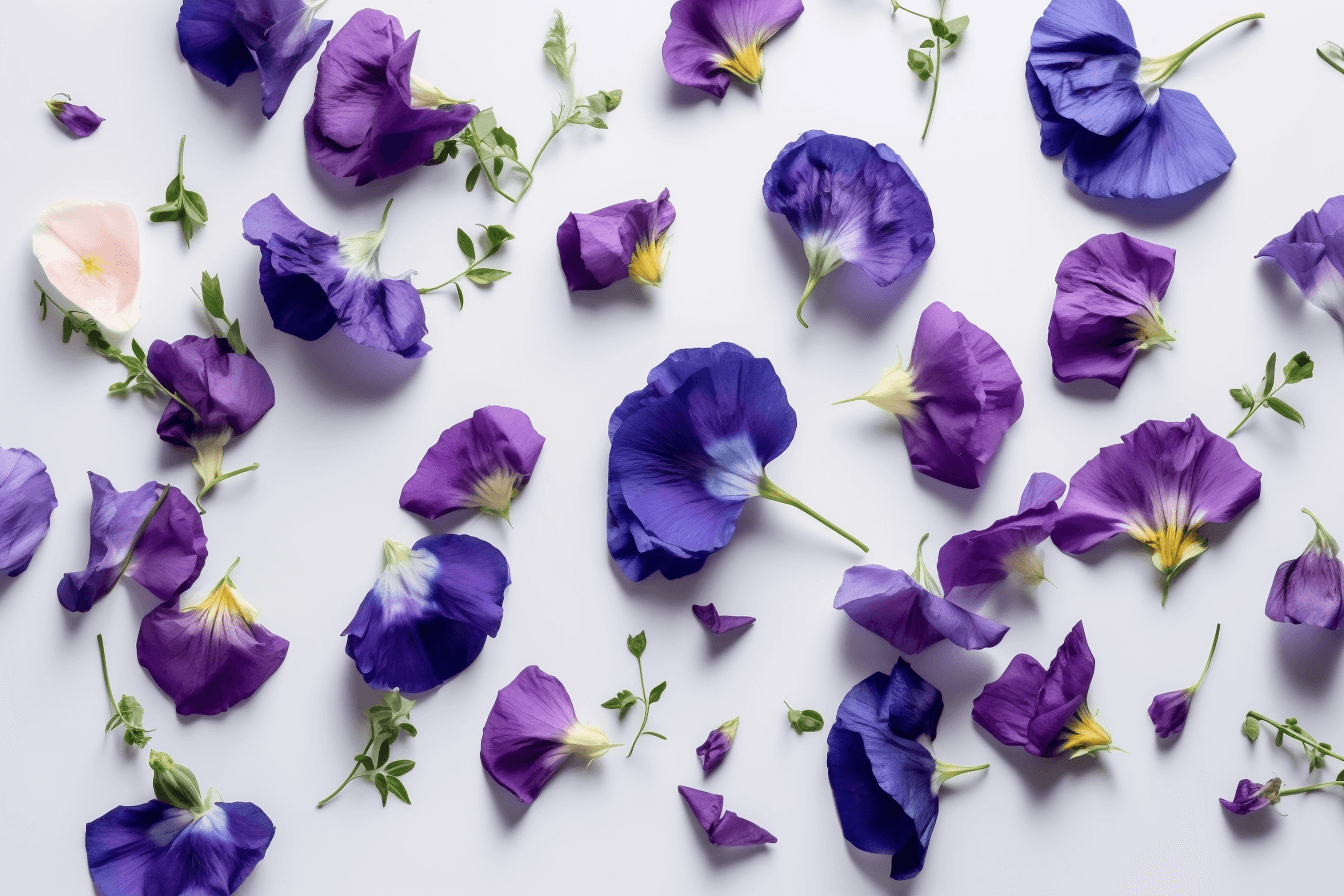 Beautiful purple butterfly pea flowers