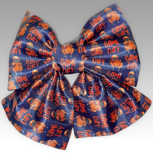 Pet Bowtie | Navy Satin "Game Day" | Billy Jax Dog Apparel - Okoboji Soap Company