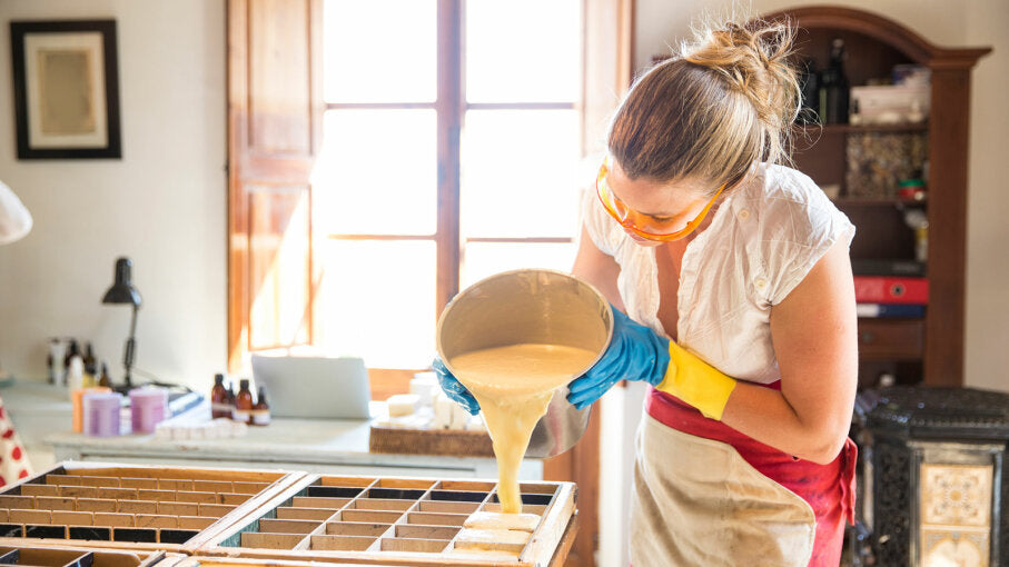 Woman making soap | Okoboji Soap Company