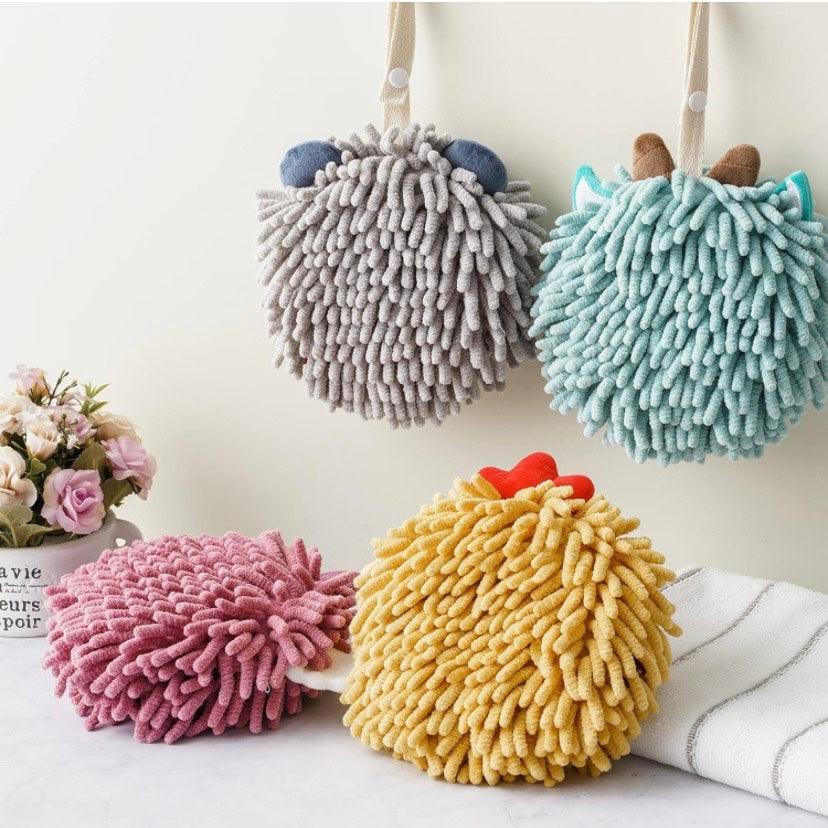 Childrens Hanging Ball Towels | Chenille Hand Towels - Okoboji Soap Company