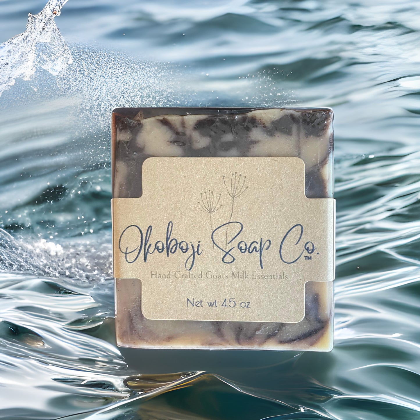 Purple and cream swirl Goat's milk soap bar | Okoboji Soap Company