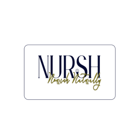 NURSH logo with 'Nourish Naturally' text on a white background