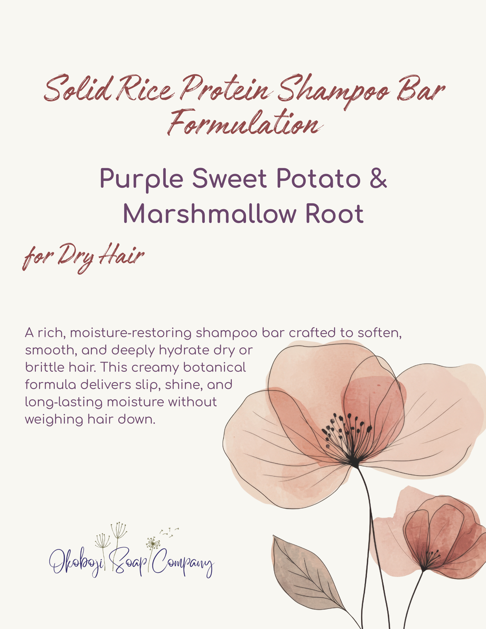 PDF Download | Signature Purple Sweet Potato & Marshmallow Root formulation ( Dry Hair )