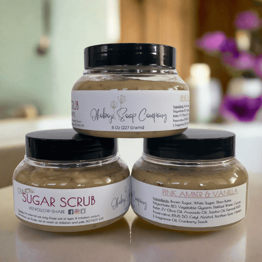 Brown Sugar Scrub | Pink Amber Vanilla - Okoboji Soap Company