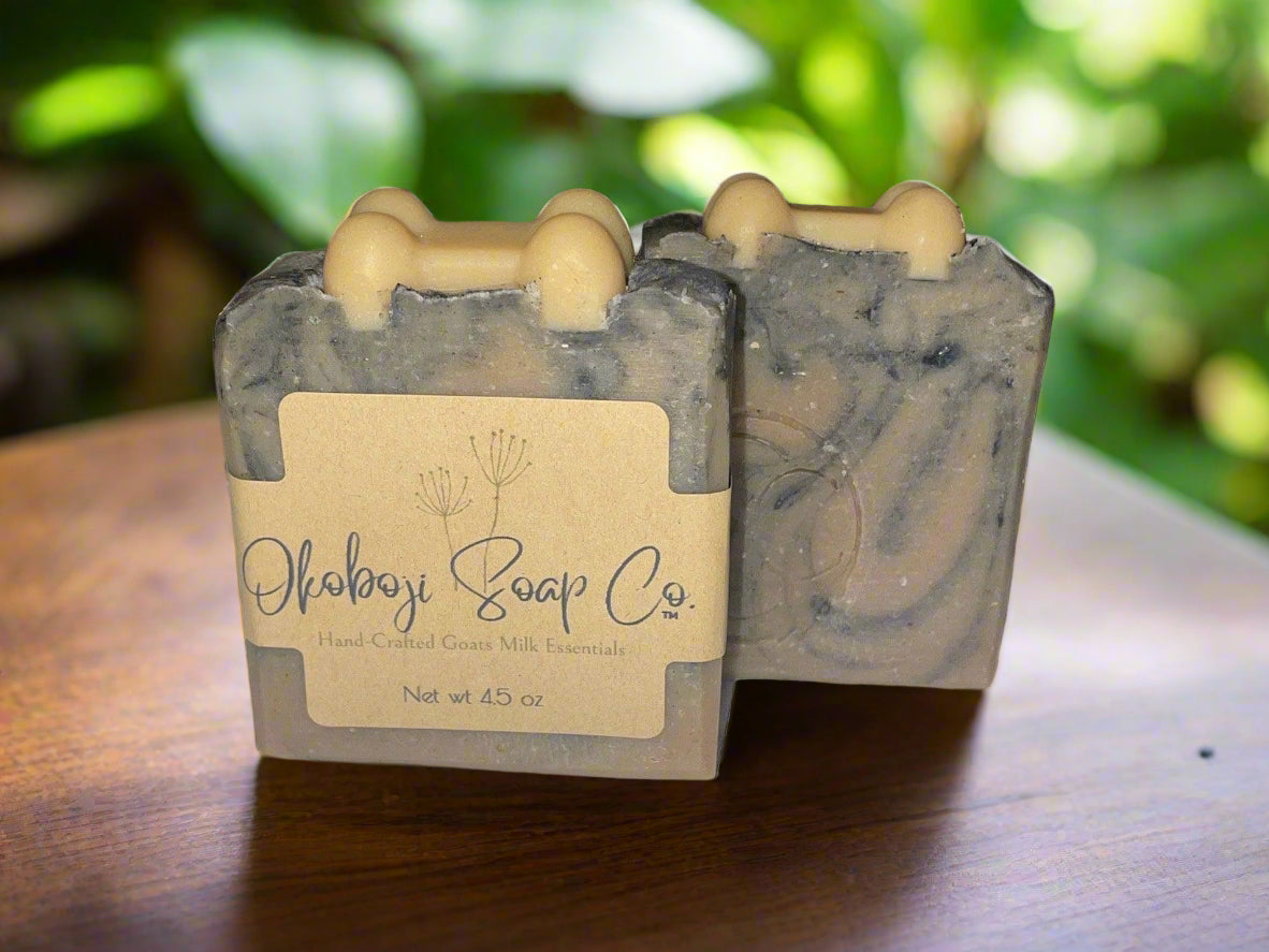 Dog Shampoo Bar | Goats Milk Turmeric and Charcoal | Okoboji Soap Company