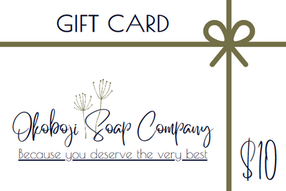 Okoboji soap company gift card 10 dollar