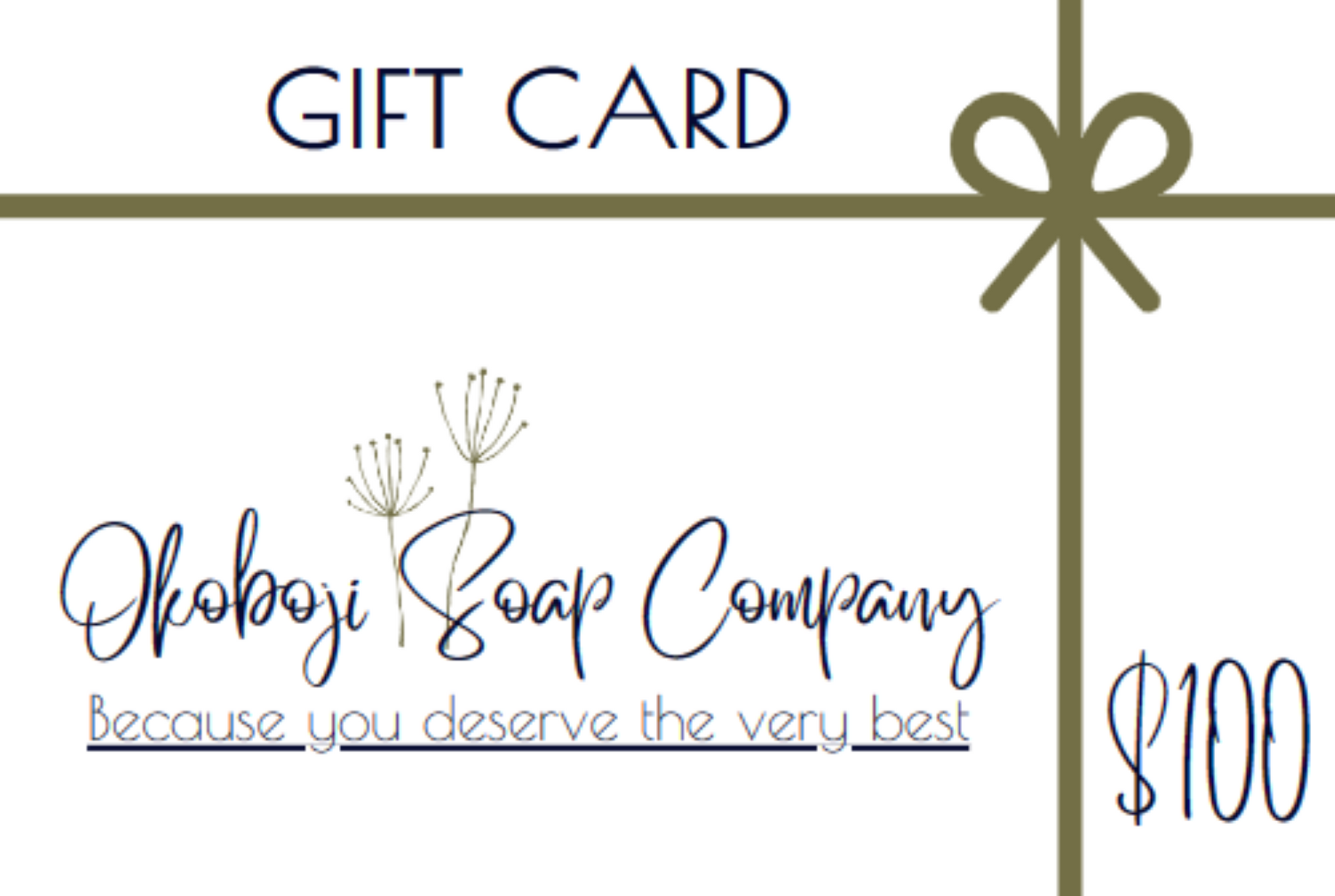 Okoboji soap company gift card 100 dollar